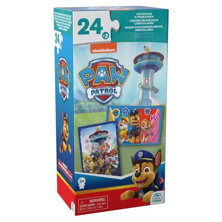 SPINMASTER Pat' Patrouille - 2 Puzzles Lenticulaires 24 pieces - Double visuel, dimensions 22,8 x 15,2 cm - Des 3 ans SPINMASTER Pat' Patrouille - 2 Puzzles Lenticulaires 24 pieces - Double visuel, dimensions 22,8 x 15,2 cm - Des 3 ans