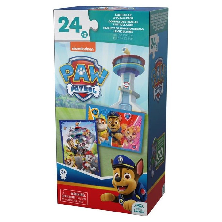 SPINMASTER Pat' Patrouille - 2 Puzzles Lenticulaires 24 pieces - Double visuel, dimensions 22,8 x 15,2 cm - Des 3 ans SPINMASTER Pat' Patrouille - 2 Puzzles Lenticulaires 24 pieces - Double visuel, dimensions 22,8 x 15,2 cm - Des 3 ans