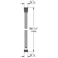 Flexible de douche - GROHE - VitalioFlex - 1,5 m - Métal - Chromé