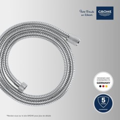 Flexible de douche - GROHE - VitalioFlex - 1,5 m - Métal - Chromé