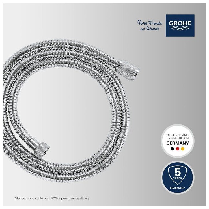Flexible de douche - GROHE - VitalioFlex - 1,5 m - Métal - Chromé Flexible de douche - GROHE - VitalioFlex - 1,5 m - Métal - Chromé