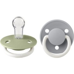 Sucette bébé - BIBS - DeLux - Embout rond - Pack de 2 - Silicone - T