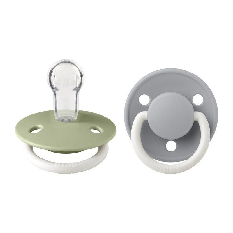Sucette bébé - BIBS - DeLux - Embout rond - Pack de 2 - Silicone - T