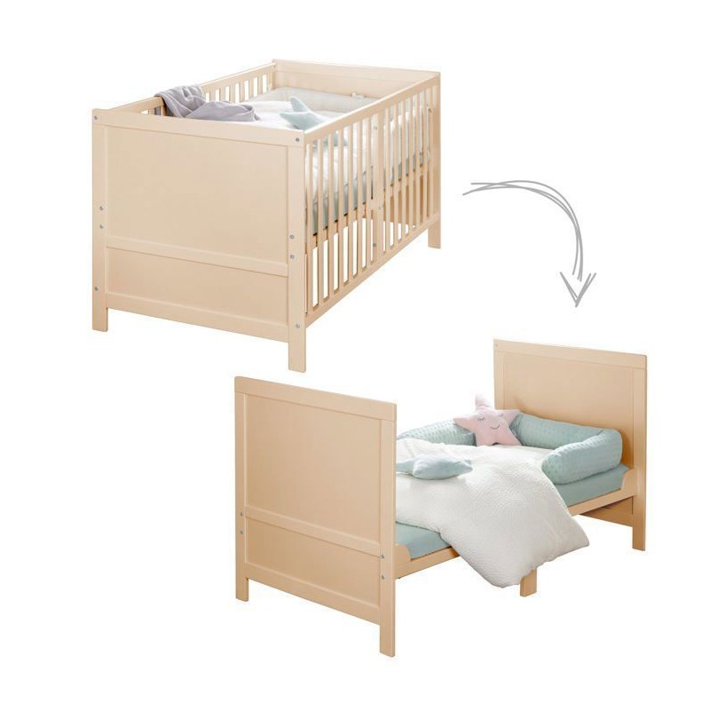 Lit bébé évolutif - 70 x 140 cm - ROBA - EASY SLEEP - Bois naturel
