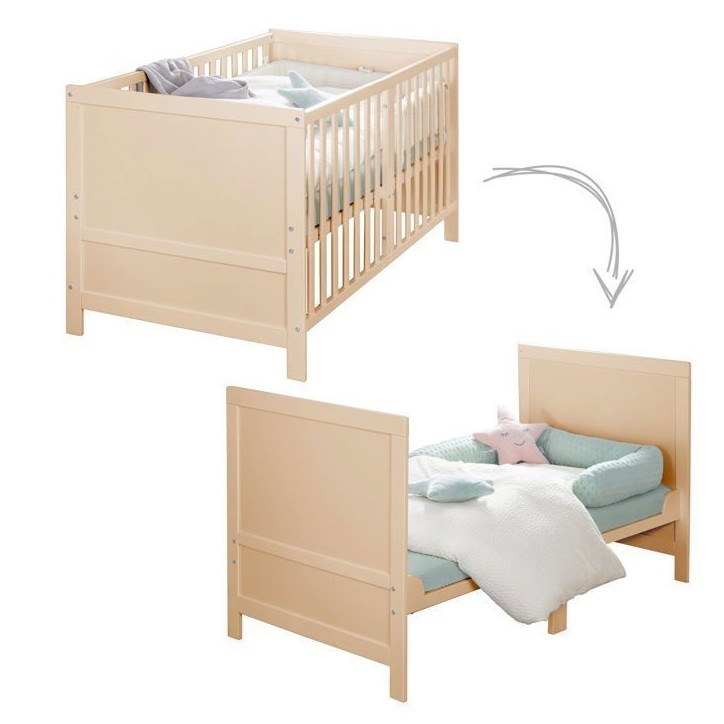Lit bébé évolutif - 70 x 140 cm - ROBA - EASY SLEEP - Bois naturel Lit bébé évolutif - 70 x 140 cm - ROBA - EASY SLEEP - Bois naturel