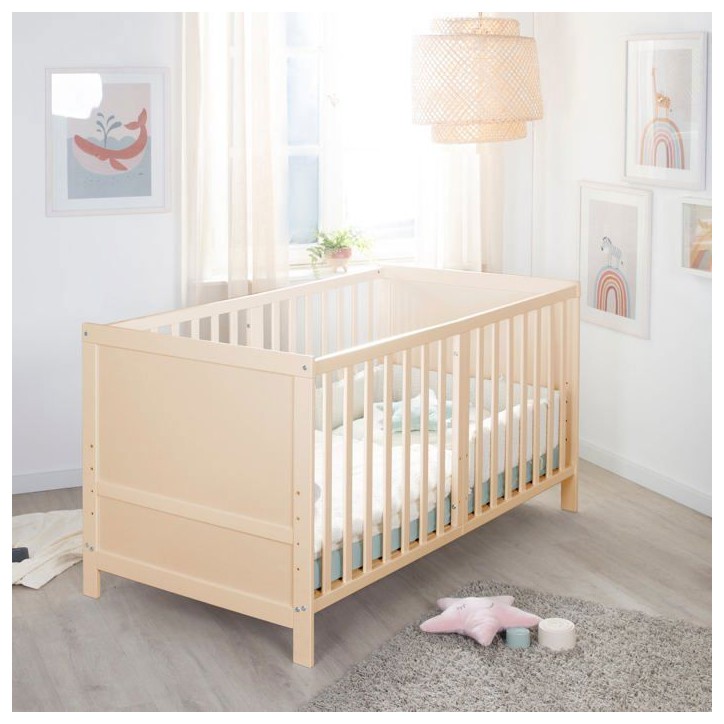 Lit bébé évolutif - 70 x 140 cm - ROBA - EASY SLEEP - Bois naturel Lit bébé évolutif - 70 x 140 cm - ROBA - EASY SLEEP - Bois naturel
