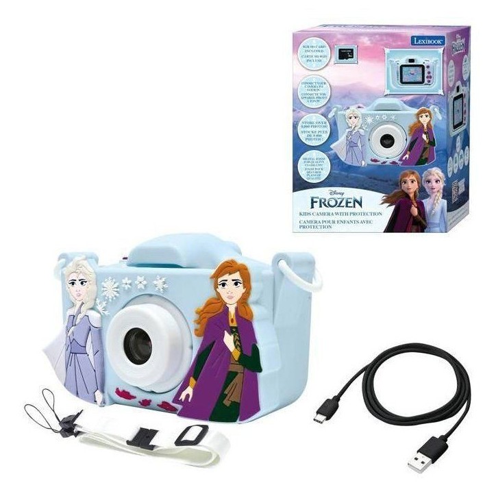 Lexibook - Appareil photo enfant avec protection - 4 en 1 - Reine des neiges - Carte mémoire 8go - Étui - Photo, Vidéo, MP3, Lexibook - Appareil photo enfant avec protection - 4 en 1 - Reine des neiges - Carte mémoire 8go - Étui - Photo, Vidéo, MP3,