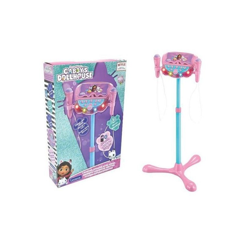Microphone Gabby et la maison magique sur pied ajustable lumineux avec