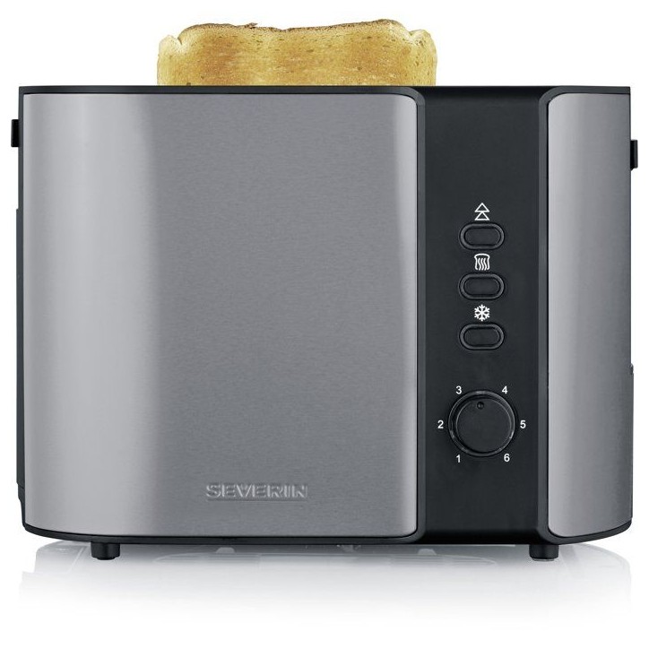 Grille-pain compact 2 fentes - SEVERIN - AT 9573 - Toaster compact - Réglage brunissage - Fonction décongélation - inox/noir Grille-pain compact 2 fentes - SEVERIN - AT 9573 - Toaster compact - Réglage brunissage - Fonction décongélation - inox/noir