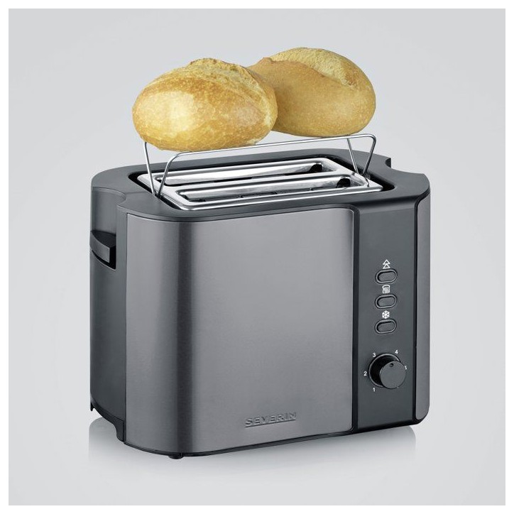 Grille-pain compact 2 fentes - SEVERIN - AT 9573 - Toaster compact - Réglage brunissage - Fonction décongélation - inox/noir Grille-pain compact 2 fentes - SEVERIN - AT 9573 - Toaster compact - Réglage brunissage - Fonction décongélation - inox/noir