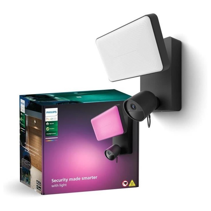 Projecteur avec caméra de sécurité intelligente extérieure - Philips Hue - Secure - 1080P - Intégrée - Conversation bidire Projecteur avec caméra de sécurité intelligente extérieure - Philips Hue - Secure - 1080P - Intégrée - Conversation bidire