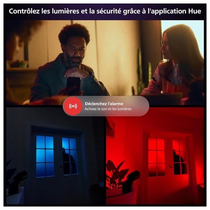 Projecteur avec caméra de sécurité intelligente extérieure - Philips Hue - Secure - 1080P - Intégrée - Conversation bidire Projecteur avec caméra de sécurité intelligente extérieure - Philips Hue - Secure - 1080P - Intégrée - Conversation bidire