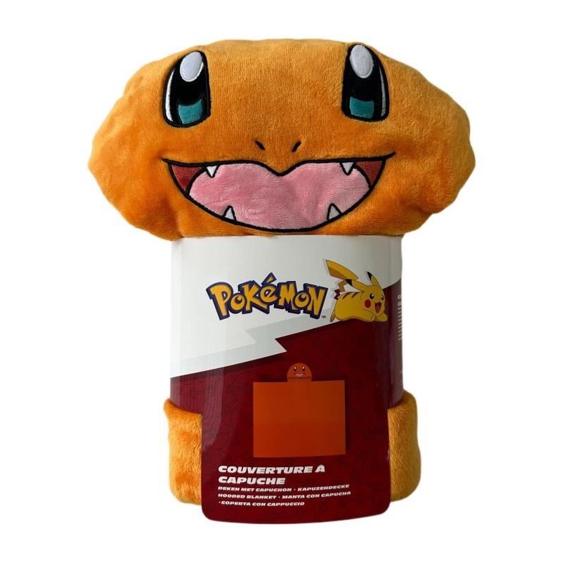 Plaid a capuche 3D - POKEMON - Salameche - 120 x 150 cm - Ultra doux -