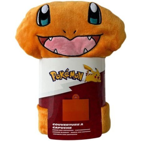Plaid a capuche 3D - POKEMON - Salameche - 120 x 150 cm - Ultra doux -