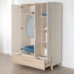 Chambre bébé trio : Lit évolutif 70 x 140 cm + Commode a langer + A