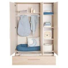 Chambre bébé trio : Lit évolutif 70 x 140 cm + Commode a langer + A