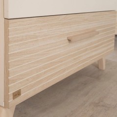Chambre bébé trio : Lit évolutif 70 x 140 cm + Commode a langer + A