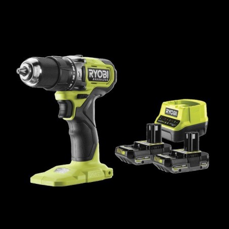 RYOBI Perceuse-visseuse a percussion Brushless 18V ONE+ - batterie 2Ah
