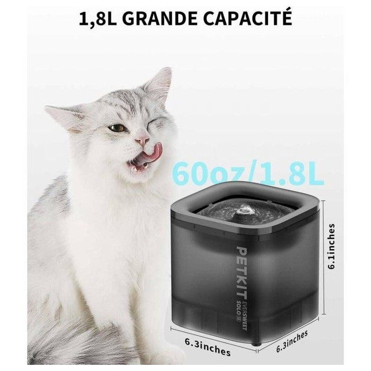 Fontaine a eau pour chat - EVERSWEET - SOLO - Cybertail - Noir Fontaine a eau pour chat - EVERSWEET - SOLO - Cybertail - Noir