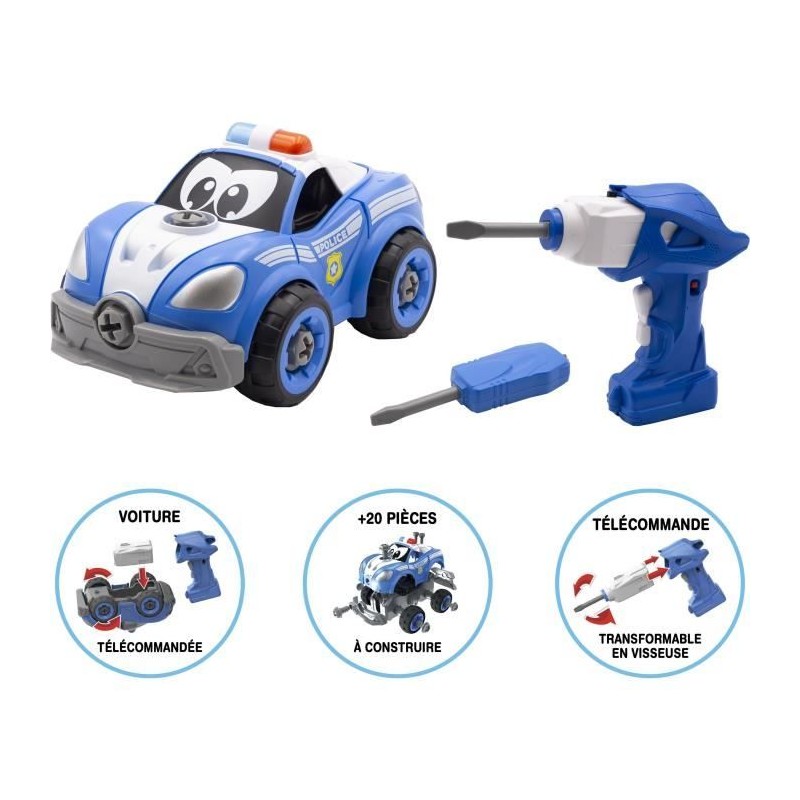 Voitre télécommandée - TOOKO - CONSTRUIS MA VOITURE DE POLICE RC -