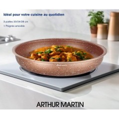 Set de 3 poeles - Tous feux dont induction - ARTHUR MARTIN - AM9811 -