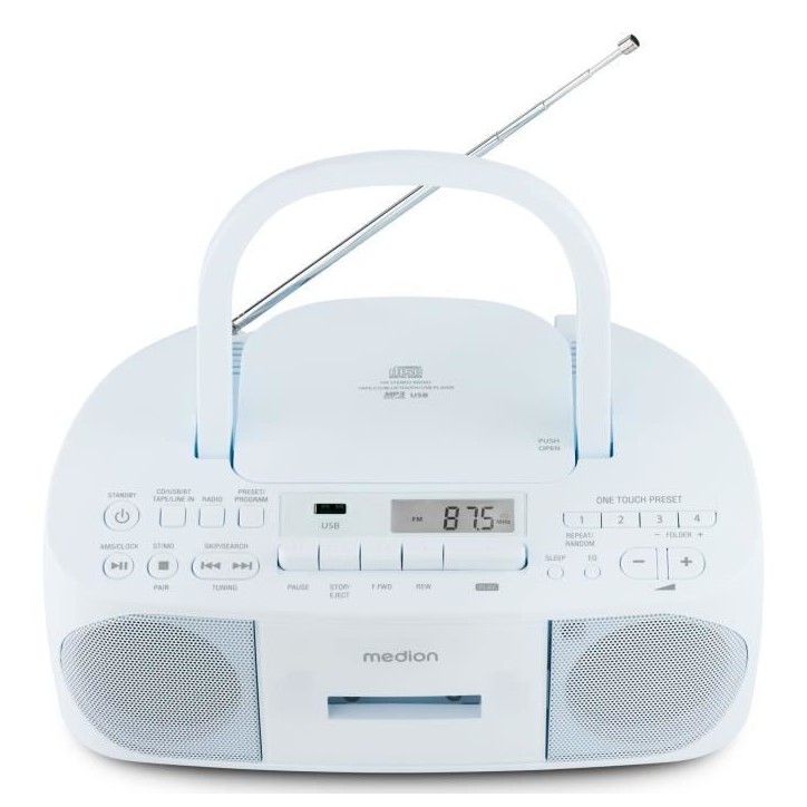 Radio CD K7 - MEDION - FM - 2x3W RMS - Bleu Radio CD K7 - MEDION - FM - 2x3W RMS - Bleu