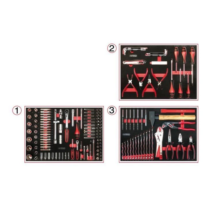 Servante d'atelier - Equipée - 6 tiroirs - KS Tools - 824.6134F - Noir - 264 outils - Fabriquée en France Servante d'atelier - Equipée - 6 tiroirs - KS Tools - 824.6134F - Noir - 264 outils - Fabriquée en France