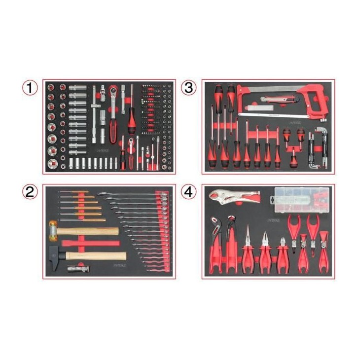 Servante d'atelier - Equipée - 6 tiroirs - KS Tools - 824.6536F - Noir - 265 outils - Fabriquée en France Servante d'atelier - Equipée - 6 tiroirs - KS Tools - 824.6536F - Noir - 265 outils - Fabriquée en France