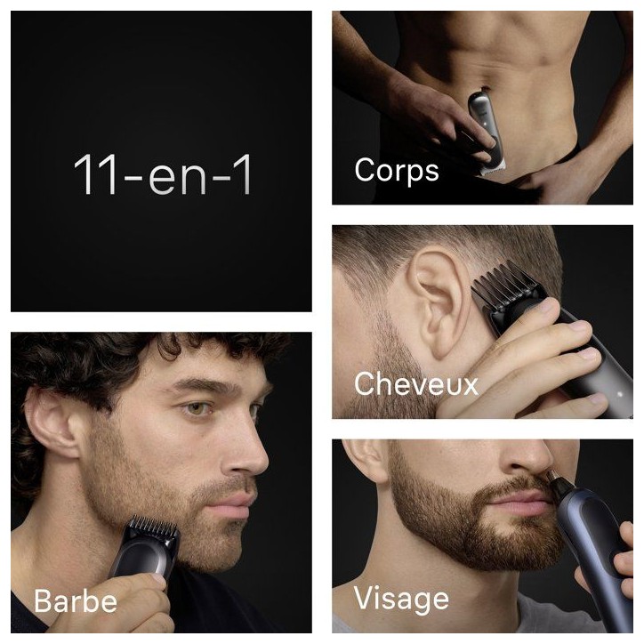 Tondeuse multi-usage - BRAUN - MGK7540 - 120 min - Étanche - Noir Tondeuse multi-usage - BRAUN - MGK7540 - 120 min - Étanche - Noir