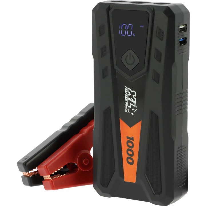 Booster Lithium - XLPT - 1000 - 6000 mAh - 22,2 Wh - 500A nominal / 1000A crete - 2 sorties USB 5V - Pinces et câble inclus Booster Lithium - XLPT - 1000 - 6000 mAh - 22,2 Wh - 500A nominal / 1000A crete - 2 sorties USB 5V - Pinces et câble inclus