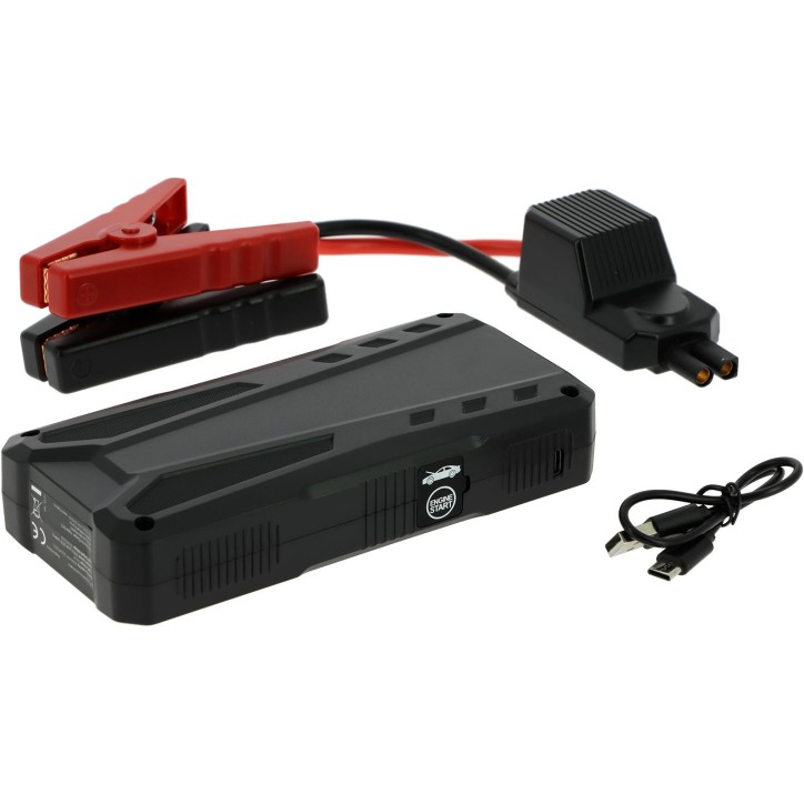 Booster Lithium - XLPT - 1000 - 6000 mAh - 22,2 Wh - 500A nominal / 1000A crete - 2 sorties USB 5V - Pinces et câble inclus Booster Lithium - XLPT - 1000 - 6000 mAh - 22,2 Wh - 500A nominal / 1000A crete - 2 sorties USB 5V - Pinces et câble inclus