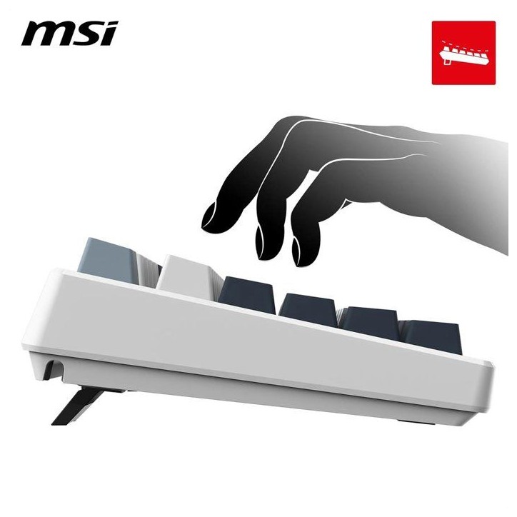 Clavier gamer sans fil - Switches mécaniques linéaires - MSI FORGE GK600 TKL Wireless - TKL - RGB - Blanc