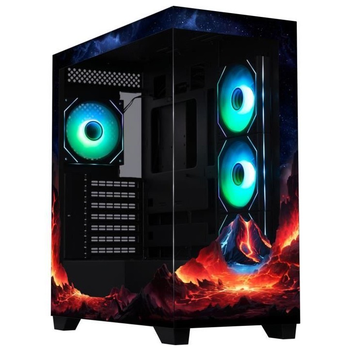Boîtier PC sans alimentation - BITFENIX - CETO Premium Volcano - Moyen tour - Format ATX - 4x120mm A-RGB - Noir Boîtier PC sans alimentation - BITFENIX - CETO Premium Volcano - Moyen tour - Format ATX - 4x120mm A-RGB - Noir