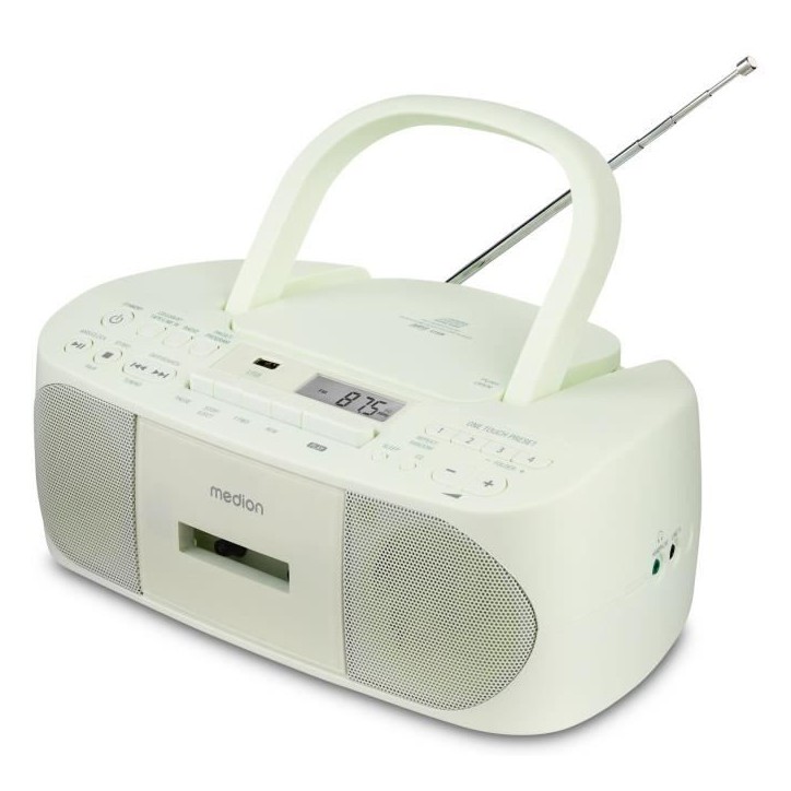 Radio CD K7 - MEDION - FM - 2x3W RMS - Vert Radio CD K7 - MEDION - FM - 2x3W RMS - Vert