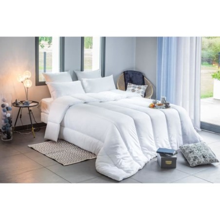 Couette tempérée anti-acariens - 300 gr/m² - BLANREVE - 200 x 200 cm - Blanc