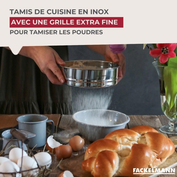 Ensemble de 2 Tamis de cuisine inox extra fin - FACKELMANN - Basic - 18 cm Ensemble de 2 Tamis de cuisine inox extra fin - FACKELMANN - Basic - 18 cm
