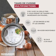 Ensemble de 2 Tamis de cuisine inox extra fin - FACKELMANN - Basic - 1