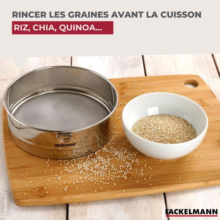 Ensemble de 2 Tamis de cuisine inox extra fin - FACKELMANN - Basic - 18 cm Ensemble de 2 Tamis de cuisine inox extra fin - FACKELMANN - Basic - 18 cm