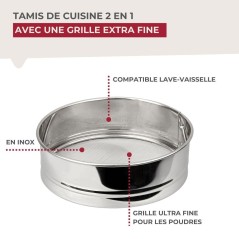 Ensemble de 2 Tamis de cuisine inox extra fin - FACKELMANN - Basic - 1