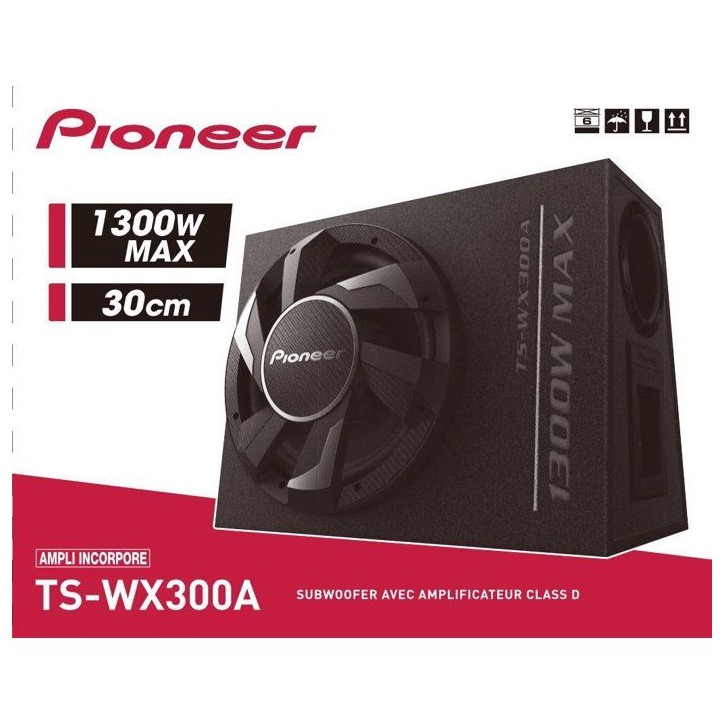 Caisson amplifié - PIONEER - Amplification numérique - 1300 W max - 113dB - 20 / 130Hz Caisson amplifié - PIONEER - Amplification numérique - 1300 W max - 113dB - 20 / 130Hz