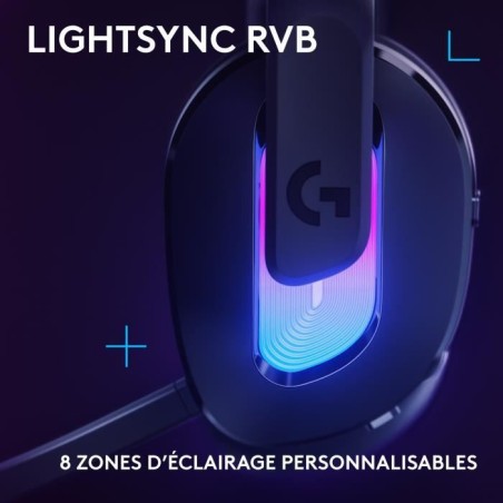 Casque gamer - sans fil - Logitech G - G522 - Lightspeed - Noir
