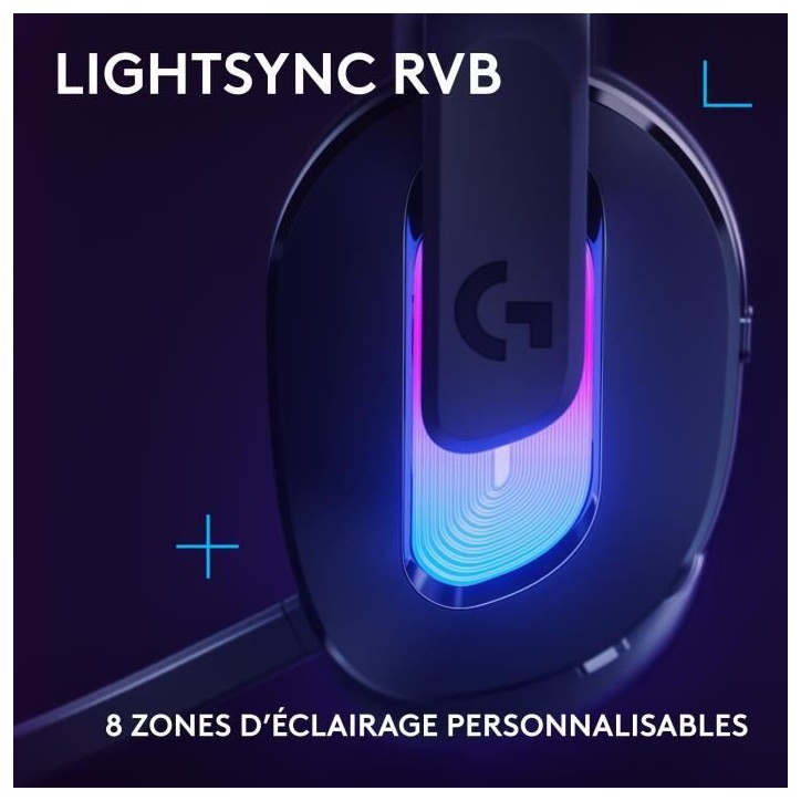 Casque gamer - sans fil - Logitech G - G522 - Lightspeed - Noir Casque gamer - sans fil - Logitech G - G522 - Lightspeed - Noir