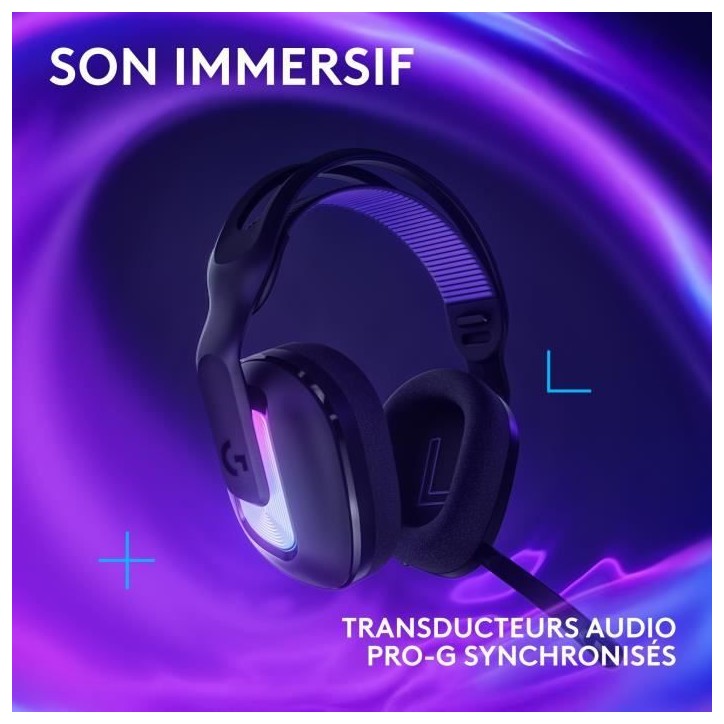 Casque gamer - sans fil - Logitech G - G522 - Lightspeed - Noir Casque gamer - sans fil - Logitech G - G522 - Lightspeed - Noir