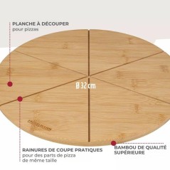 Ensemble de 2 Planches a pizza avec rainures de coupe - FACKELMANN -