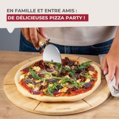 Ensemble de 2 Planches a pizza avec rainures de coupe - FACKELMANN -
