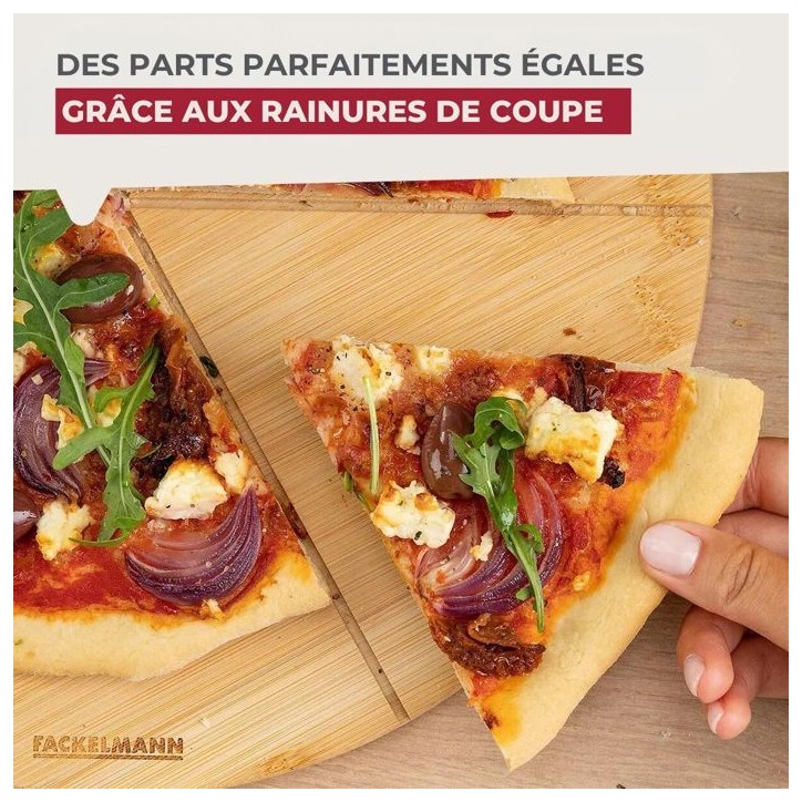 Ensemble de 2 Planches a pizza avec rainures de coupe - FACKELMANN - Ø 32 cm Ensemble de 2 Planches a pizza avec rainures de coupe - FACKELMANN - Ø 32 cm