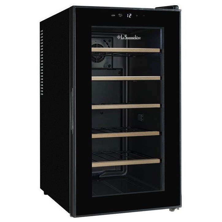 Cave a vin de service - LA SOMMELIERE - 18SILENCE - 18 bouteilles - Classe F - 34,5 x 51 x 65,2 cm - Noir