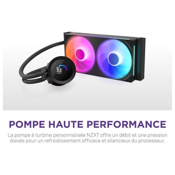 Watercooling - NZXT - RL-KR240-B2 - Kraken Plus 240 RGB - Écran carré 1.54 personnalisable et ventilateurs RGB - Noir Watercooling - NZXT - RL-KR240-B2 - Kraken Plus 240 RGB - Écran carré 1.54 personnalisable et ventilateurs RGB - Noir