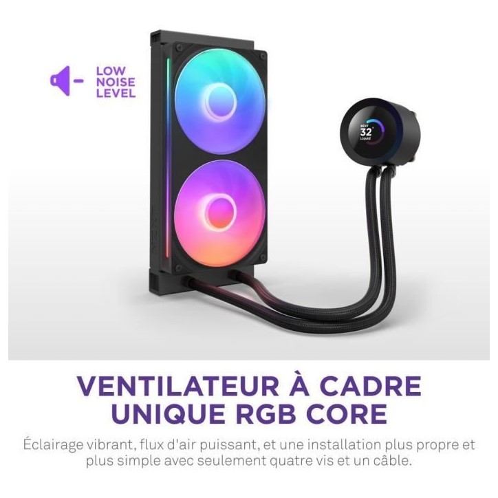 Watercooling - NZXT - RL-KR240-B2 - Kraken Plus 240 RGB - Écran carré 1.54 personnalisable et ventilateurs RGB - Noir Watercooling - NZXT - RL-KR240-B2 - Kraken Plus 240 RGB - Écran carré 1.54 personnalisable et ventilateurs RGB - Noir