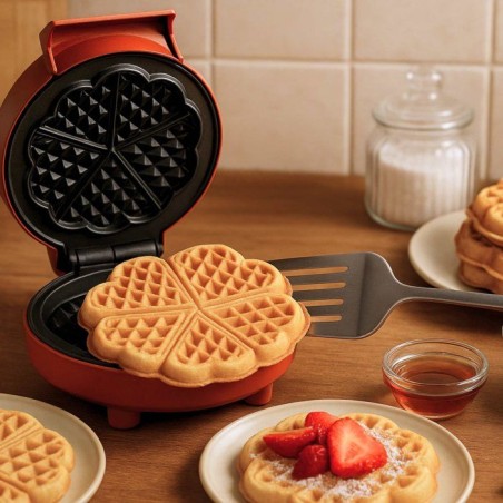 Gaufrier coeur - LIVOO - DOP255R - 5 gaufres - 1000 W